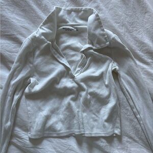 Abercrombie & fitch soft baby tee cropped with collar - EUC :)